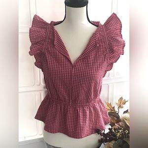 Brand New- Free Assembly Women's Sleeveless Ruffle Top